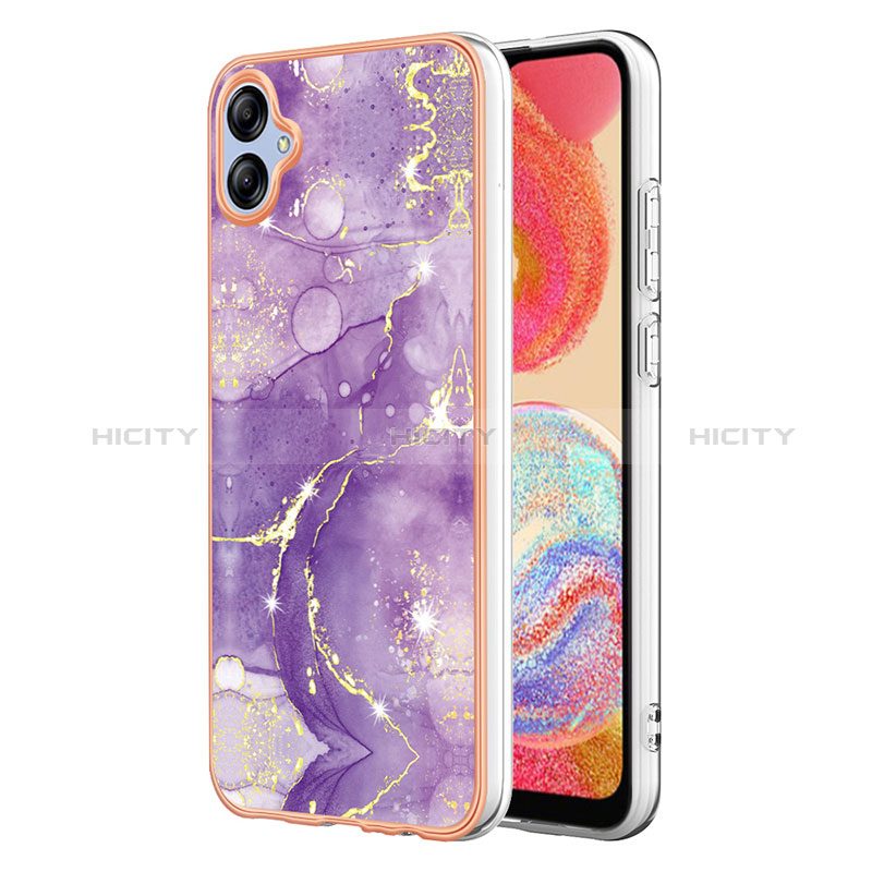 Coque Silicone Motif Fantaisie Souple Couleur Unie Etui Housse YB5 pour Samsung Galaxy M04 Violet Plus