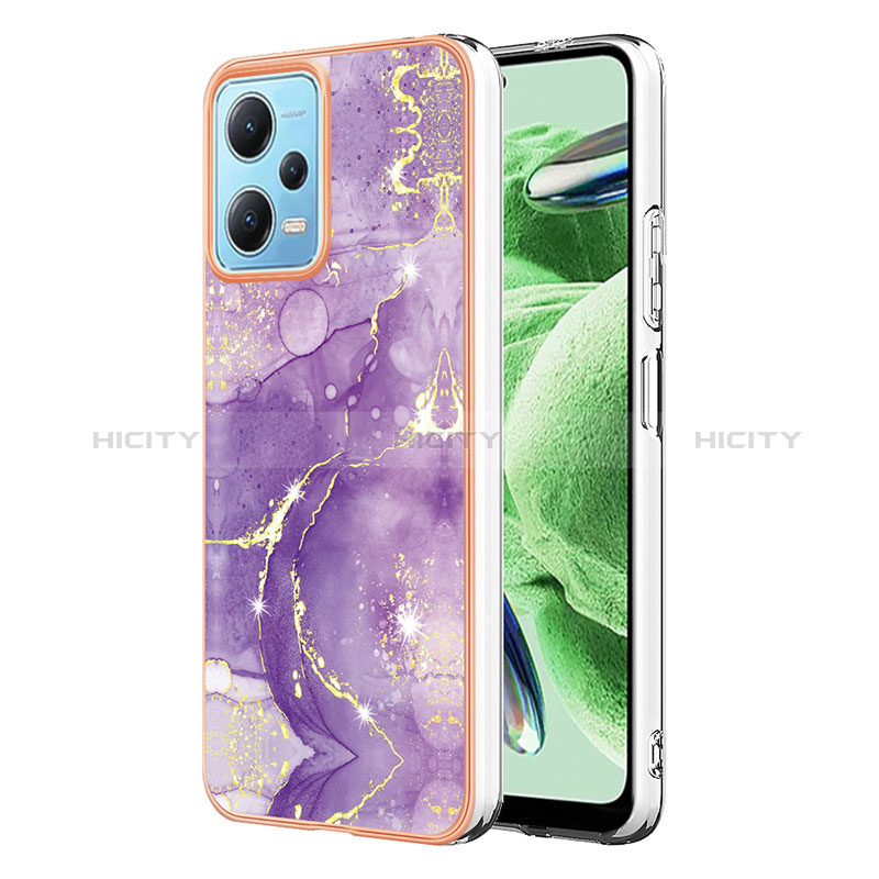 Coque Silicone Motif Fantaisie Souple Couleur Unie Etui Housse YB5 pour Xiaomi Poco X5 5G Violet Plus