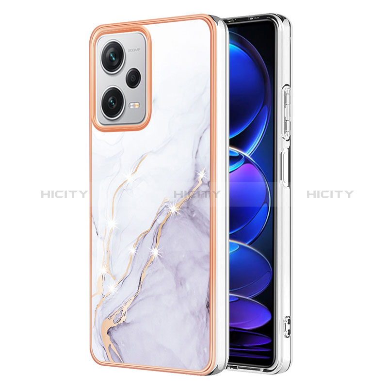 Coque Silicone Motif Fantaisie Souple Couleur Unie Etui Housse YB5 pour Xiaomi Redmi Note 12 Explorer Blanc Plus