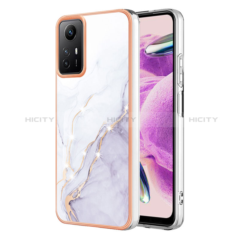 Coque Silicone Motif Fantaisie Souple Couleur Unie Etui Housse YB5 pour Xiaomi Redmi Note 12S Blanc Plus