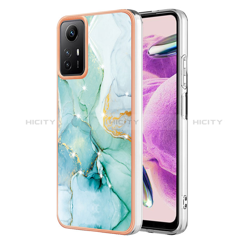 Coque Silicone Motif Fantaisie Souple Couleur Unie Etui Housse YB5 pour Xiaomi Redmi Note 12S Vert Plus