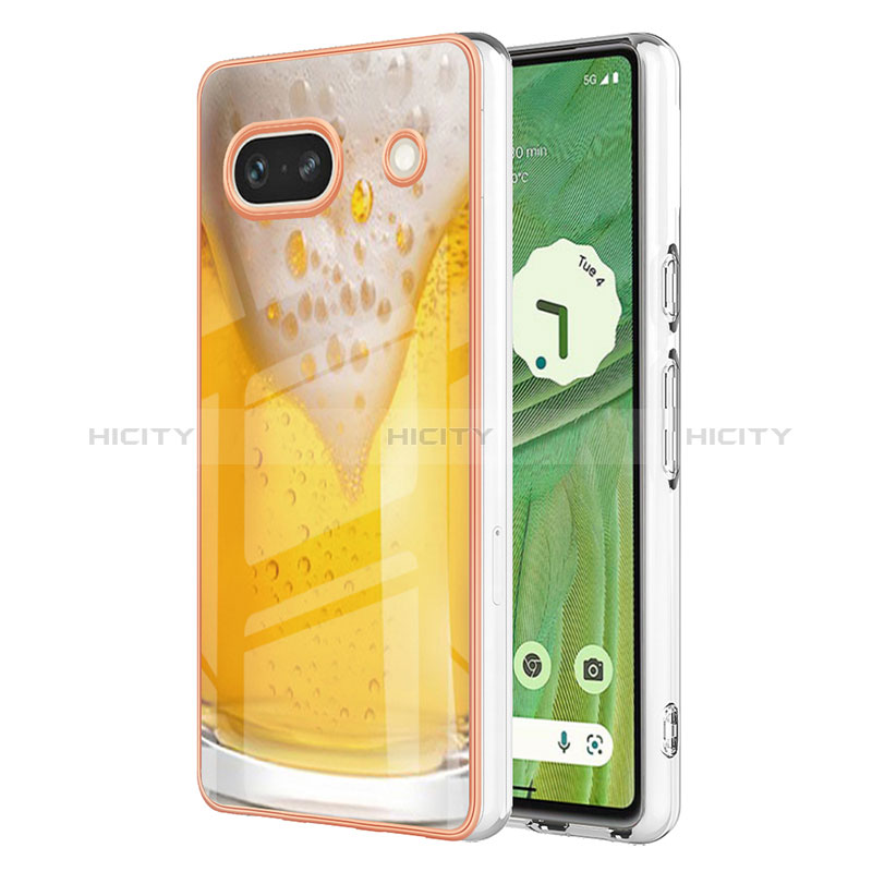 Coque Silicone Motif Fantaisie Souple Couleur Unie Etui Housse YB6 pour Google Pixel 7a 5G Jaune Plus