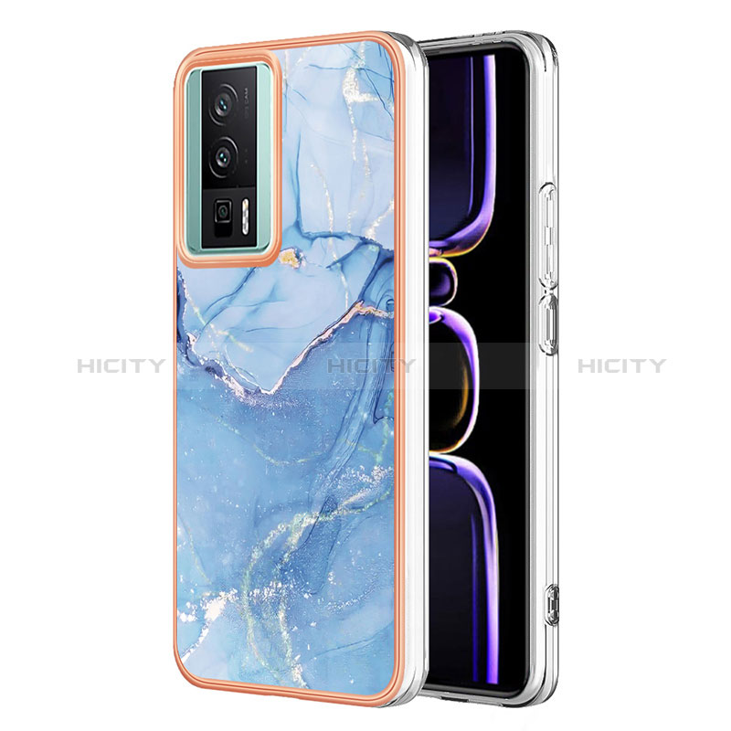 Coque Silicone Motif Fantaisie Souple Couleur Unie Etui Housse YB7 pour Xiaomi Poco F5 Pro 5G Bleu Plus