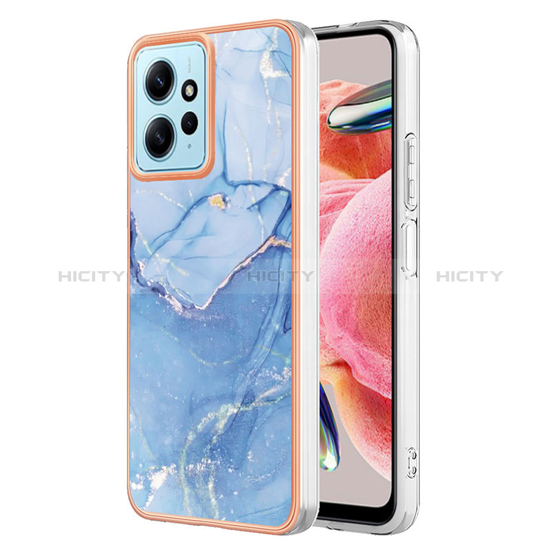 Coque Silicone Motif Fantaisie Souple Couleur Unie Etui Housse YB7 pour Xiaomi Redmi Note 12 4G Bleu Plus