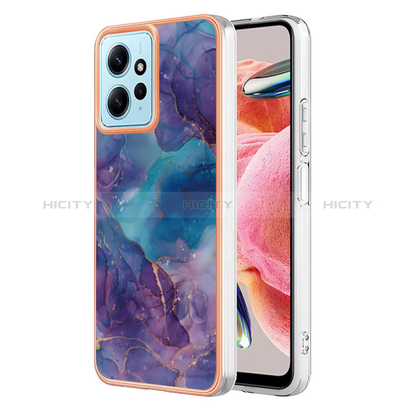 Coque Silicone Motif Fantaisie Souple Couleur Unie Etui Housse YB7 pour Xiaomi Redmi Note 12 4G Violet Plus