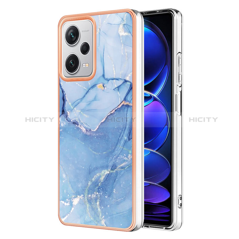 Coque Silicone Motif Fantaisie Souple Couleur Unie Etui Housse YB7 pour Xiaomi Redmi Note 12 Explorer Bleu Plus