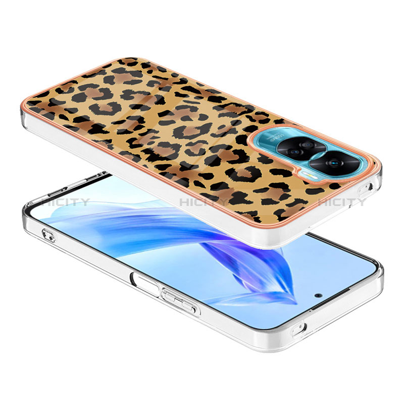 Coque Silicone Motif Fantaisie Souple Couleur Unie Etui Housse YB8 pour Huawei Honor 90 Lite 5G Marron Plus