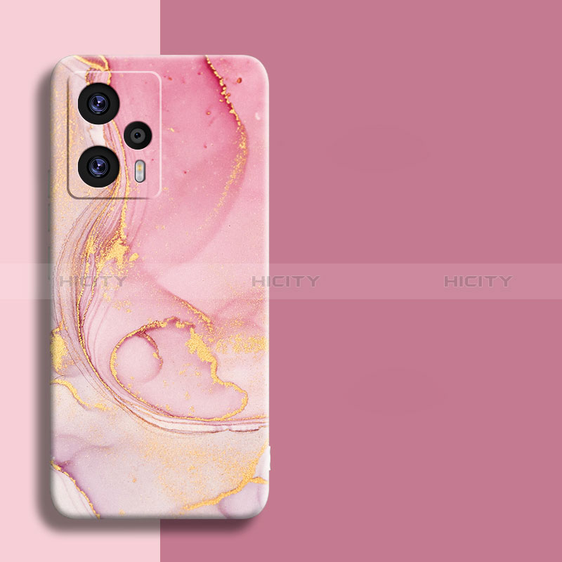 Coque Silicone Motif Fantaisie Souple Couleur Unie Housse Etui pour Xiaomi Redmi Note 12 Turbo 5G Rose Plus