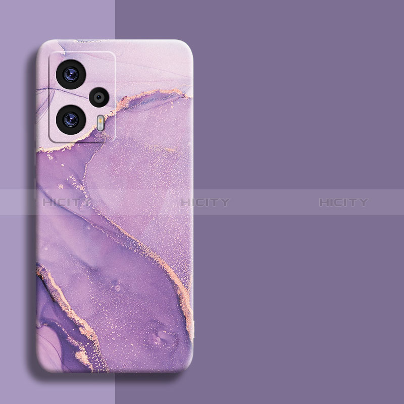 Coque Silicone Motif Fantaisie Souple Couleur Unie Housse Etui pour Xiaomi Redmi Note 12 Turbo 5G Violet Plus