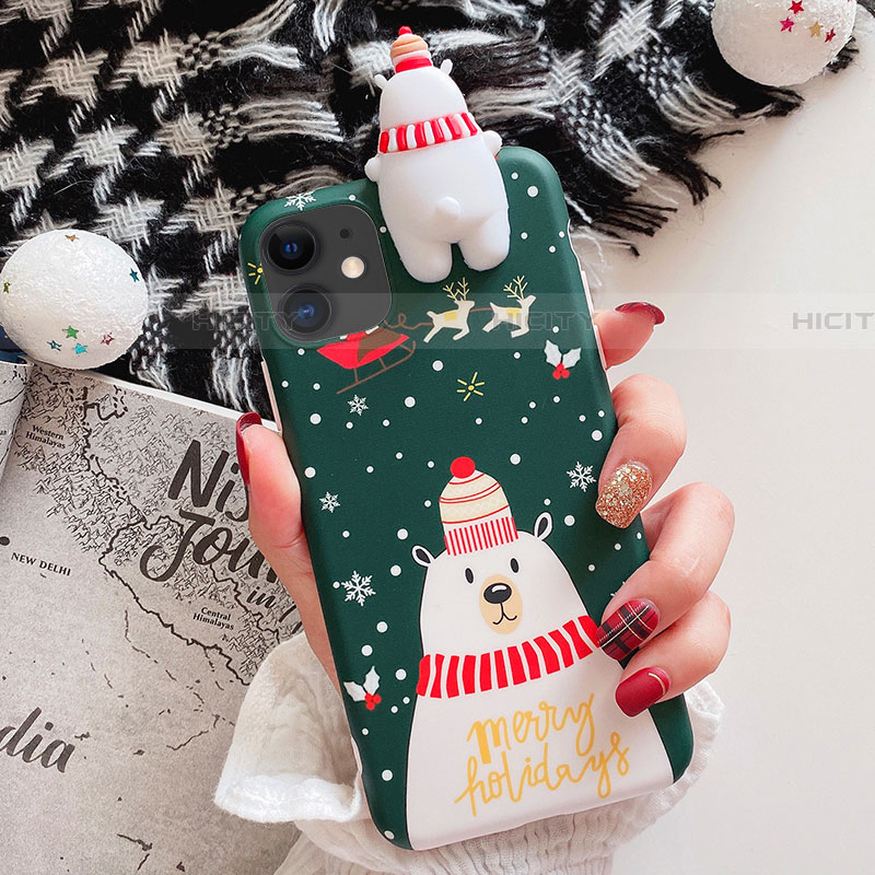 Coque Silicone Motif Noel Souple Couleur Unie Etui Housse C02 pour Apple iPhone 11 Plus