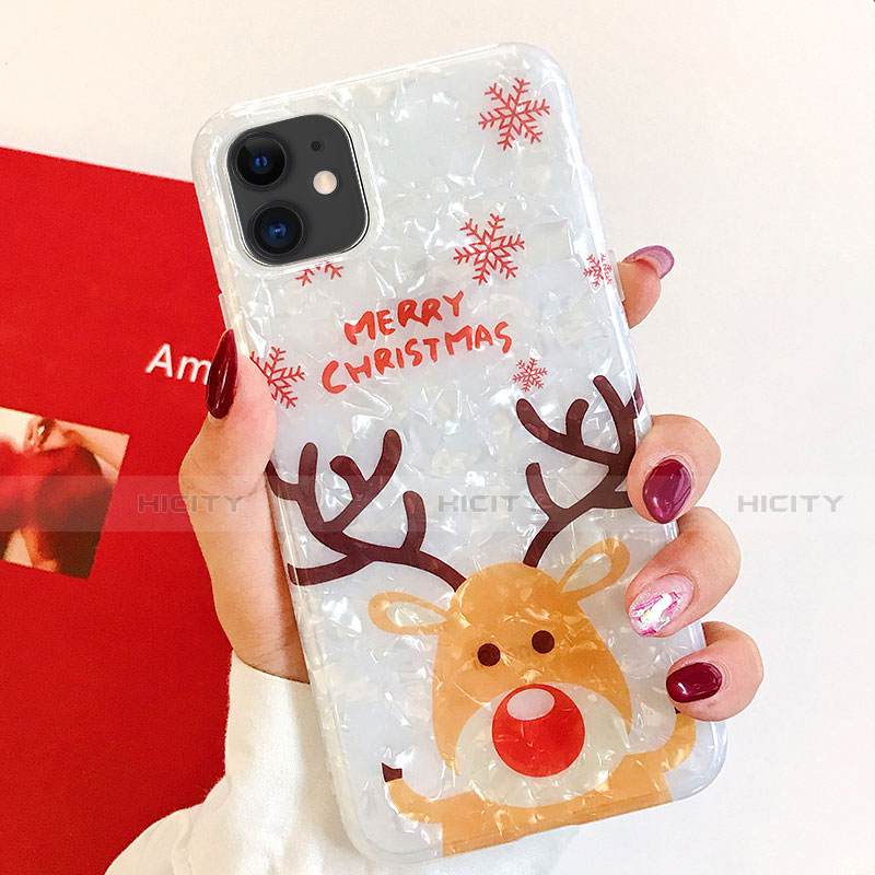 Coque Silicone Motif Noel Souple Couleur Unie Etui Housse pour Apple iPhone 11 Mixte Plus