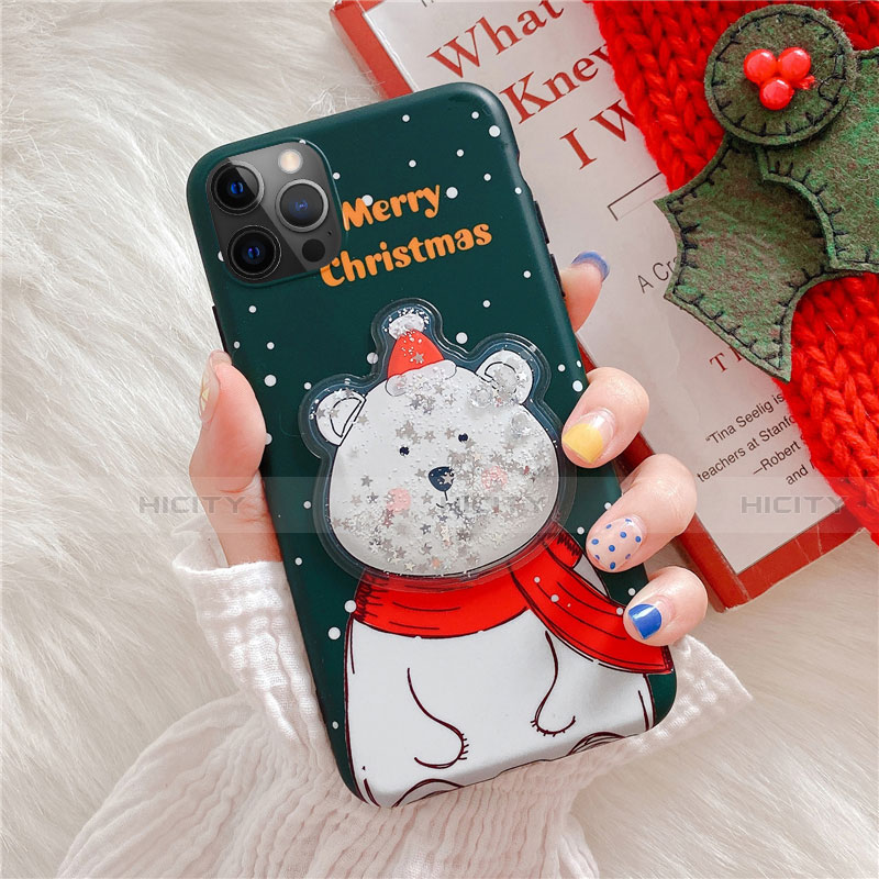 Coque Silicone Motif Noel Souple Couleur Unie Etui Housse pour Apple iPhone 12 Pro Max Plus