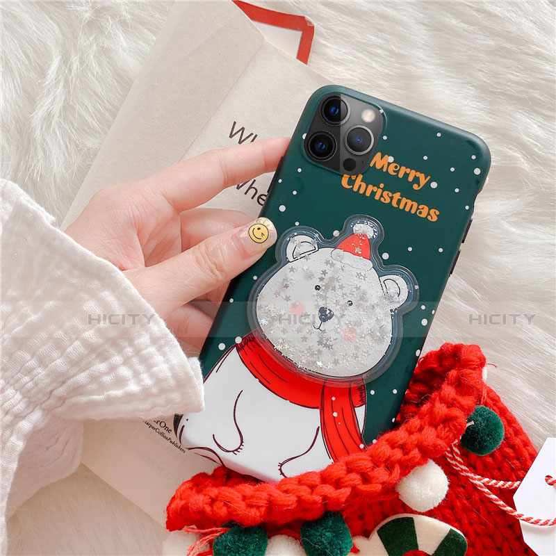 Coque Silicone Motif Noel Souple Couleur Unie Etui Housse pour Apple iPhone 12 Pro Max Plus