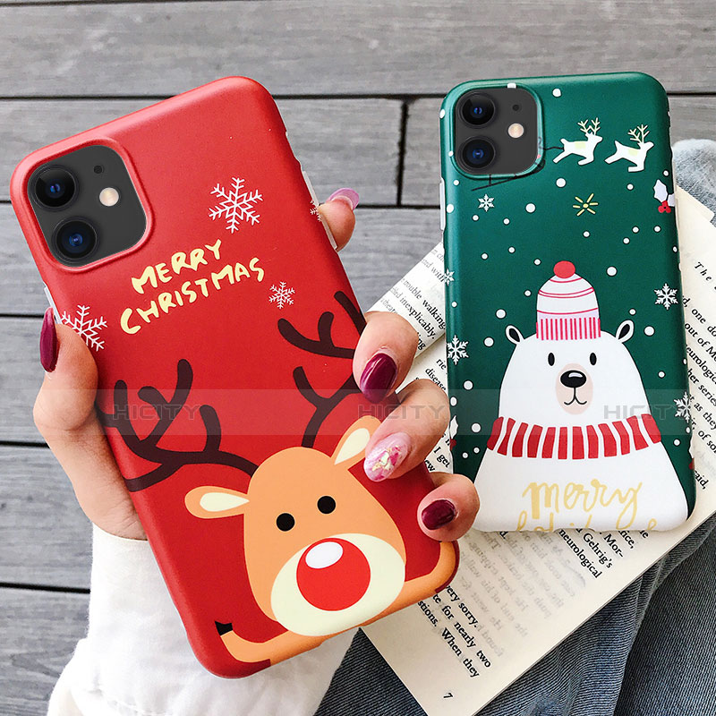 Coque Silicone Motif Noel Souple Couleur Unie Etui Housse S01 pour Apple iPhone 11 Plus