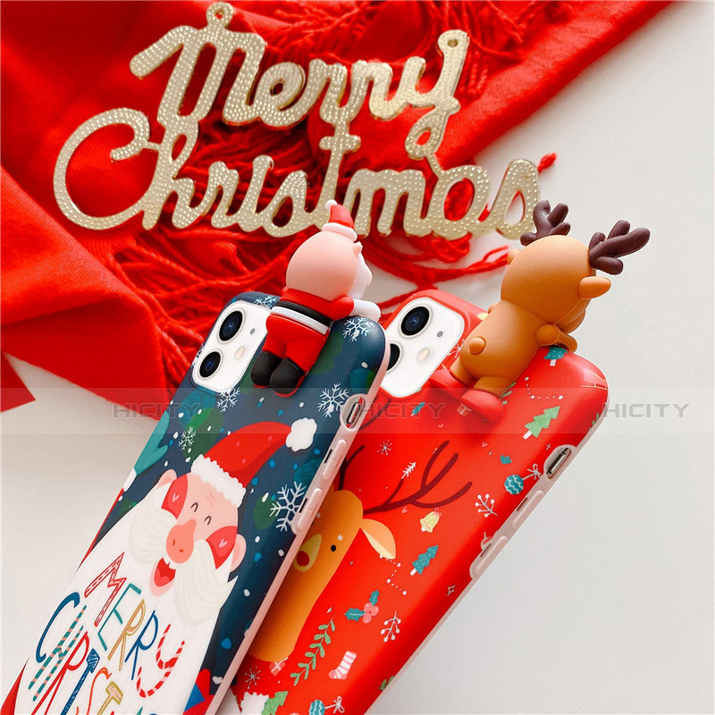 Coque Silicone Motif Noel Souple Couleur Unie Etui Housse S01 pour Apple iPhone 12 Plus