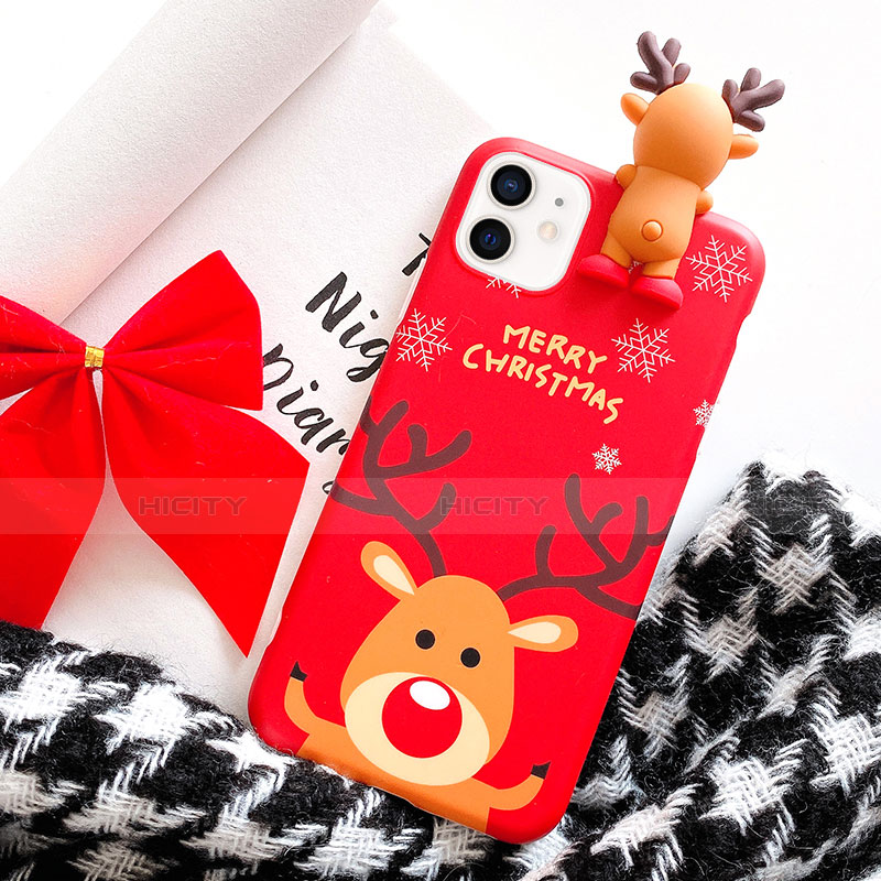 Coque Silicone Motif Noel Souple Couleur Unie Etui Housse S02 pour Apple iPhone 12 Mini Plus