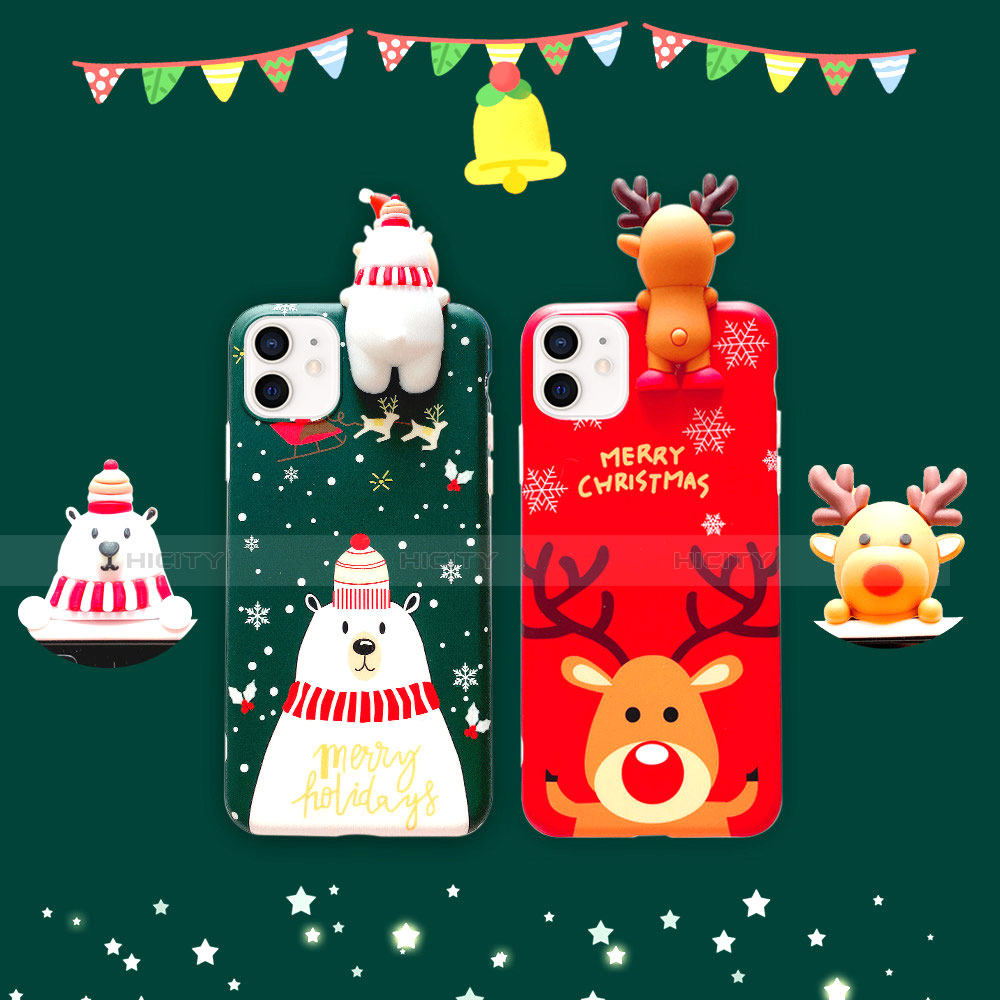 Coque Silicone Motif Noel Souple Couleur Unie Etui Housse S02 pour Apple iPhone 12 Plus