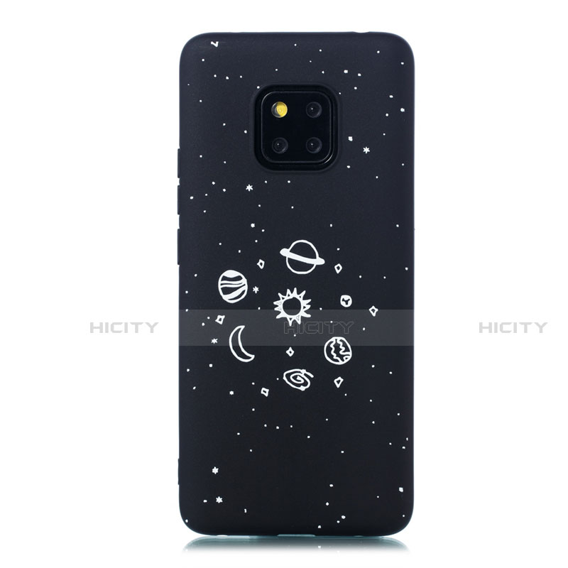 Coque Silicone Paillette Etoile Souple Couleur Unie Etui Housse pour Huawei Mate 20 Pro Noir Plus