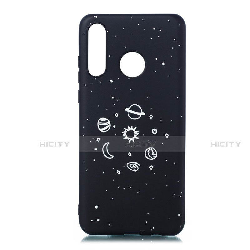 Coque Silicone Paillette Etoile Souple Couleur Unie Etui Housse pour Huawei Nova 4e Noir Plus