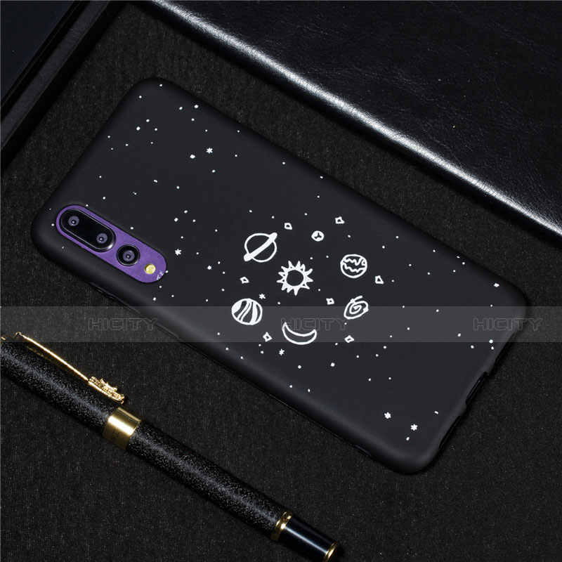 Coque Silicone Paillette Etoile Souple Couleur Unie Etui Housse pour Huawei P20 Pro Plus