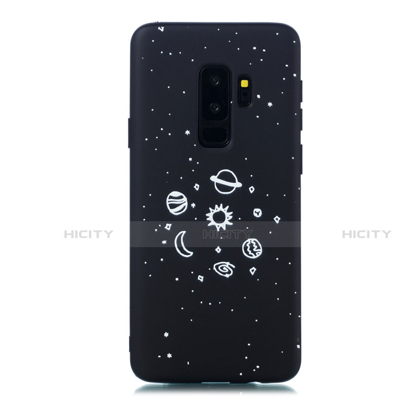 Coque Silicone Paillette Etoile Souple Couleur Unie Etui Housse pour Samsung Galaxy S9 Plus Noir Plus