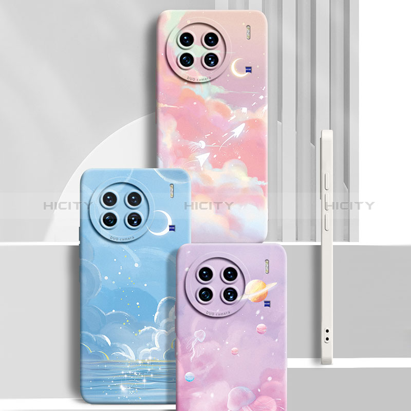 Coque Silicone Paillette Etoile Souple Couleur Unie Etui Housse pour Vivo X90 Pro 5G Plus