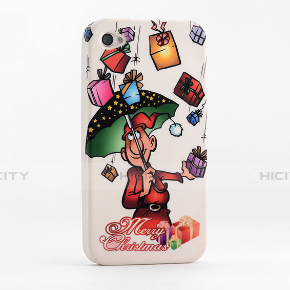 Coque Silicone Souple Christmas pour Apple iPhone 4 Colorful Plus