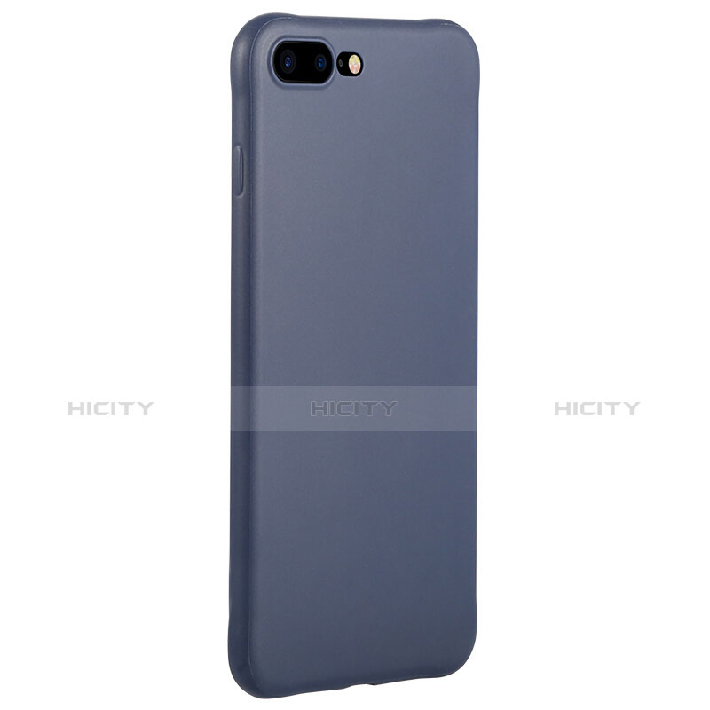 Coque Silicone Souple Couleur Unie Gel C02 pour Apple iPhone 7 Plus Bleu Plus