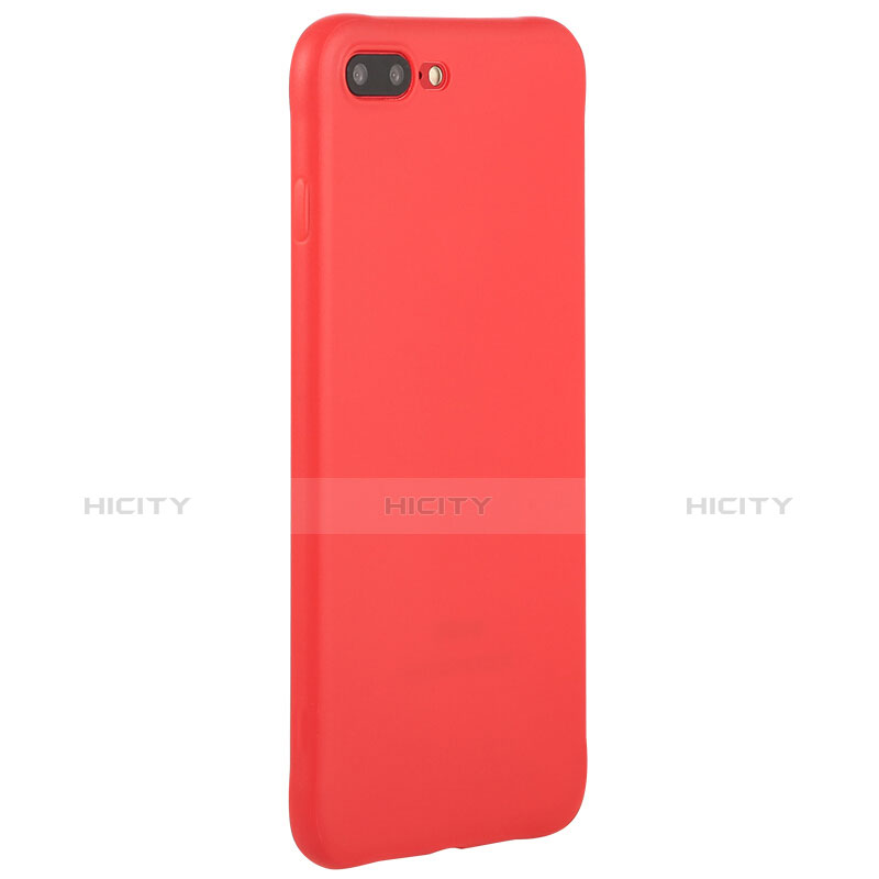 Coque Silicone Souple Couleur Unie Gel C02 pour Apple iPhone 7 Plus Rouge Plus