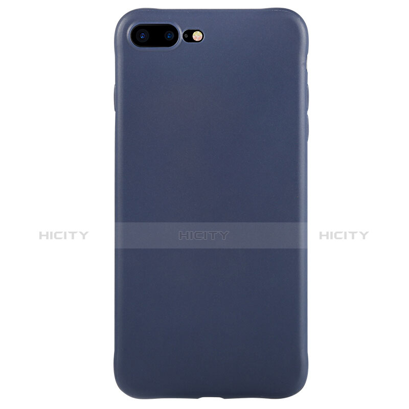 Coque Silicone Souple Couleur Unie Gel C02 pour Apple iPhone 8 Plus Bleu Plus