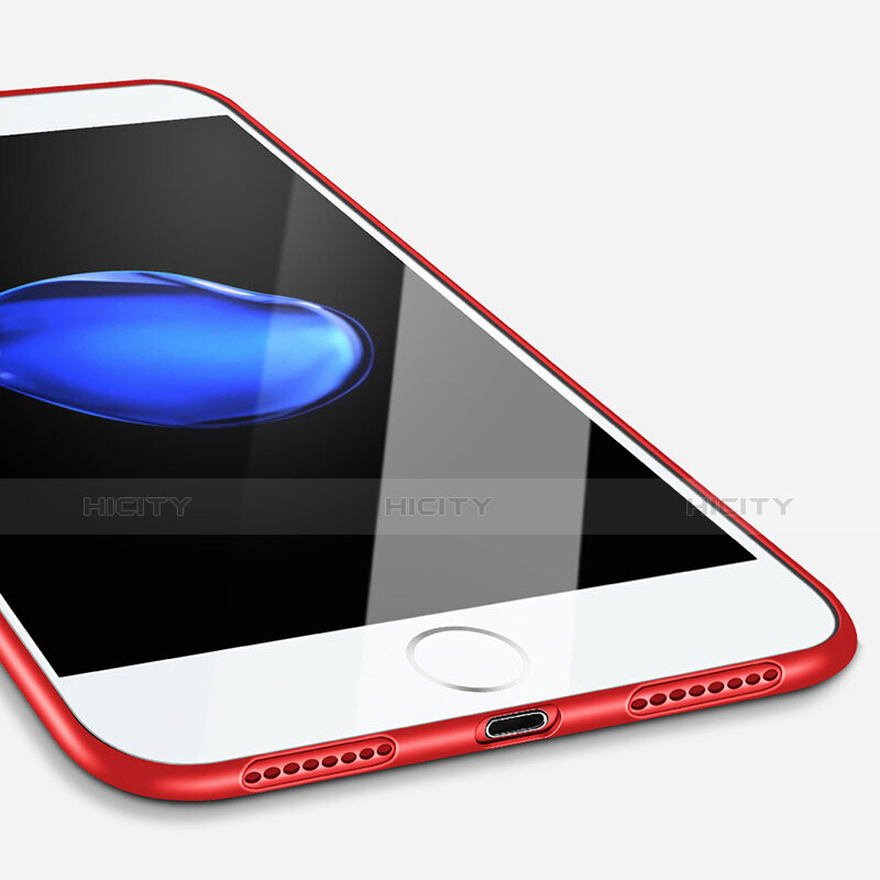 Coque Silicone Souple Couleur Unie Gel pour Apple iPhone 7 Plus Rouge Plus