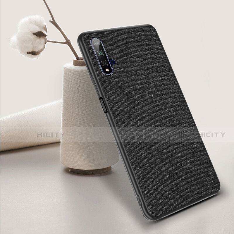 Coque Silicone Souple Couleur Unie Gel pour Huawei Honor 20S Noir Plus