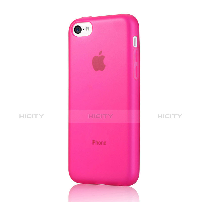 Coque Silicone Souple Mat pour Apple iPhone 5C Rose Rouge Plus