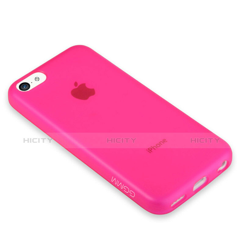 Coque Silicone Souple Mat pour Apple iPhone 5C Rose Rouge Plus