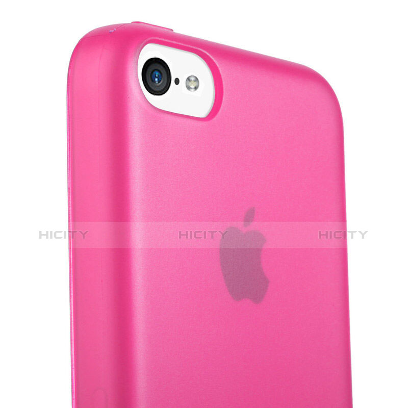 Coque Silicone Souple Mat pour Apple iPhone 5C Rose Rouge Plus