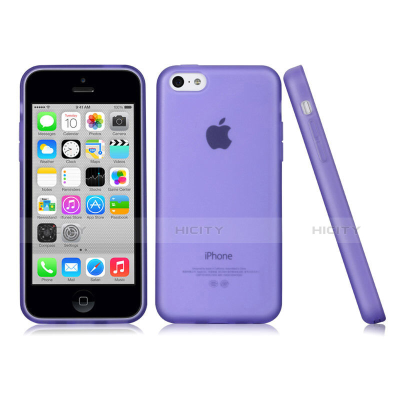 Coque Silicone Souple Mat pour Apple iPhone 5C Violet Plus