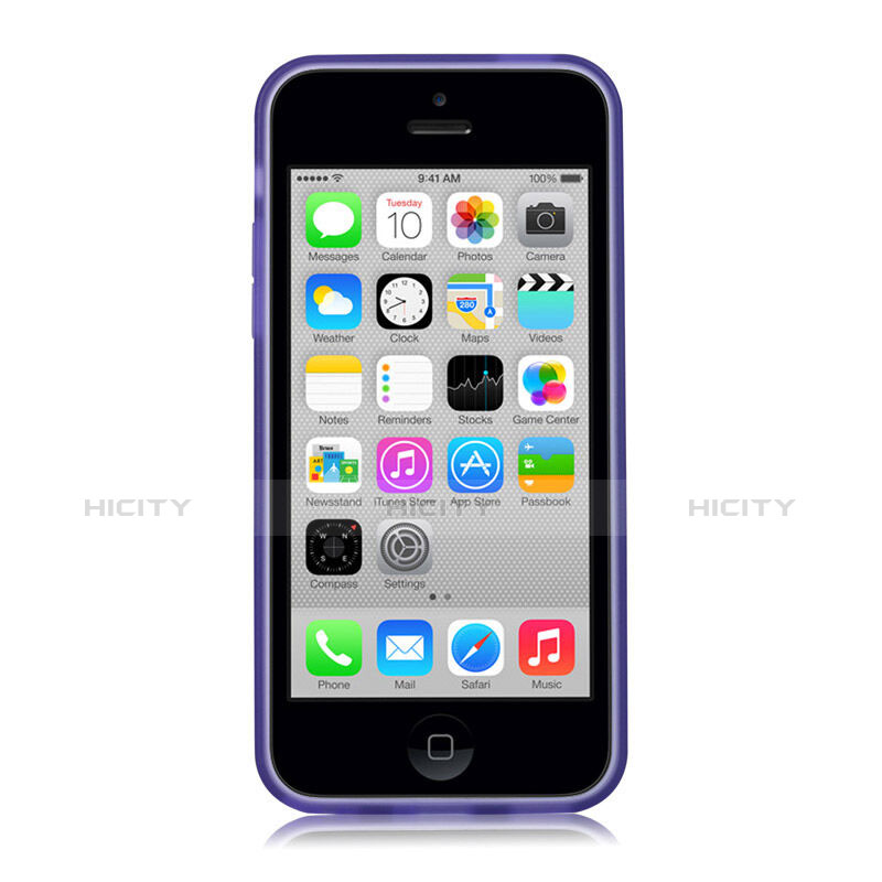 Coque Silicone Souple Mat pour Apple iPhone 5C Violet Plus