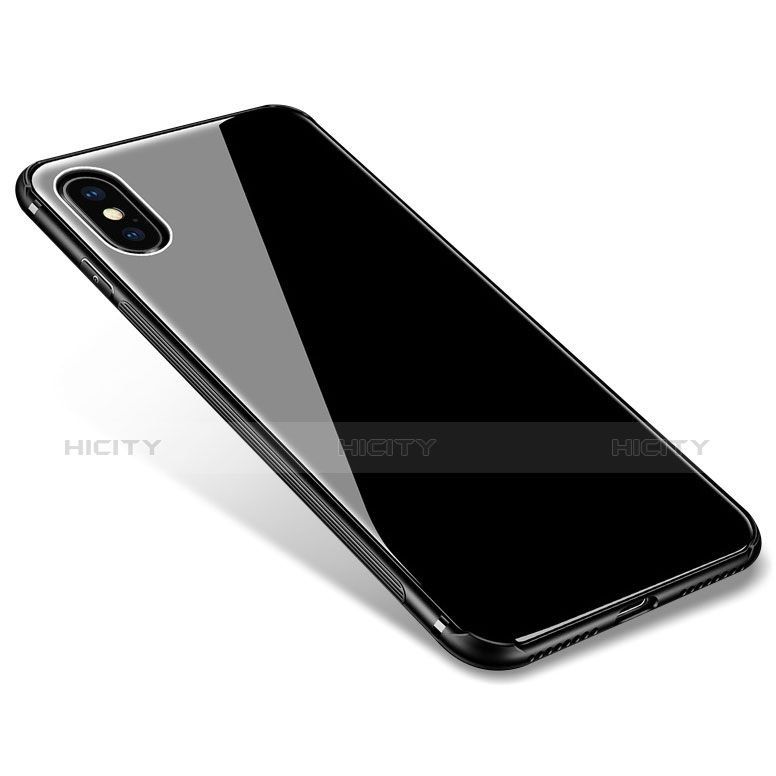 Coque Silicone Souple Miroir C01 pour Apple iPhone X Noir Plus