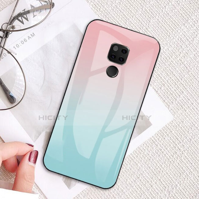 Coque Silicone Souple Miroir M02 pour Huawei Mate 20 Cyan Plus