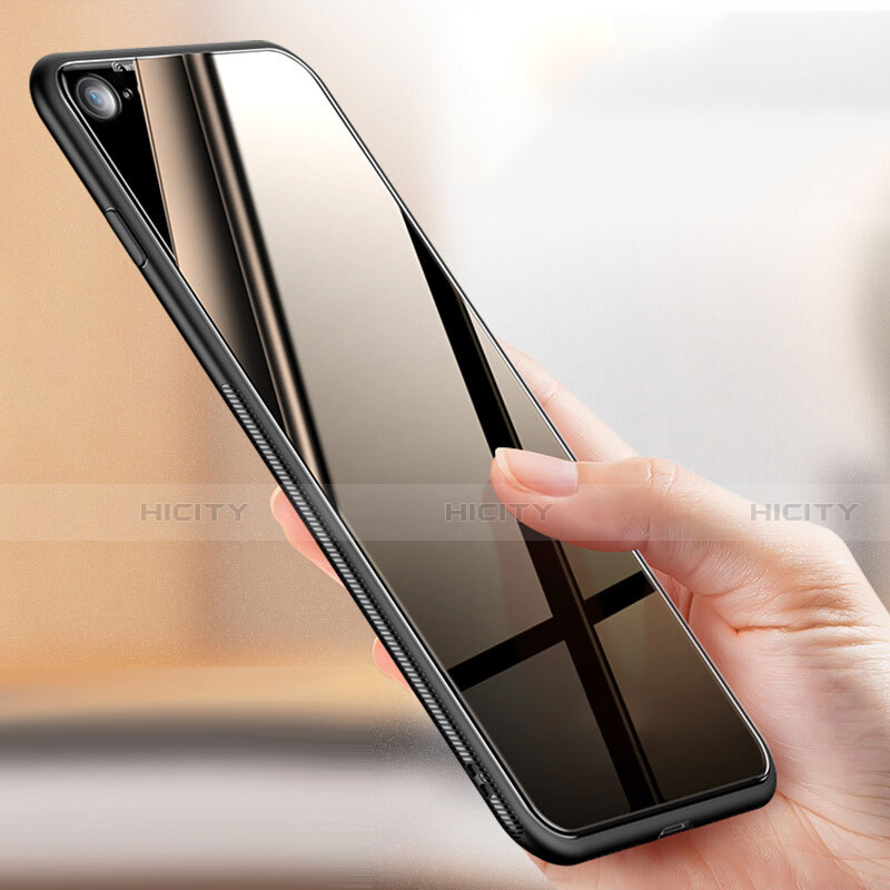 Coque Silicone Souple Miroir pour Apple iPhone SE3 (2022) Noir Plus