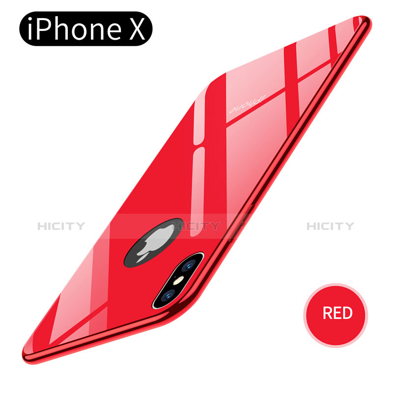 Coque Silicone Souple Miroir pour Apple iPhone X Rouge Plus