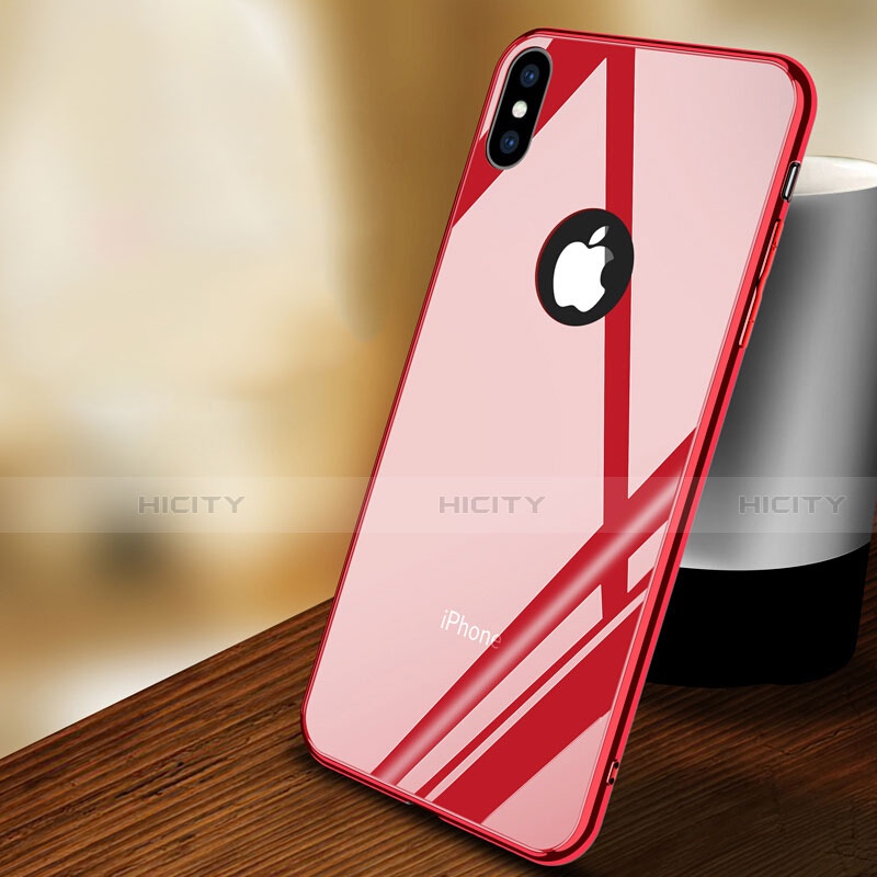 Coque Silicone Souple Miroir pour Apple iPhone X Rouge Plus