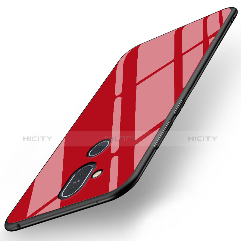 Coque Silicone Souple Miroir pour Nokia 7.1 Plus Rouge Plus