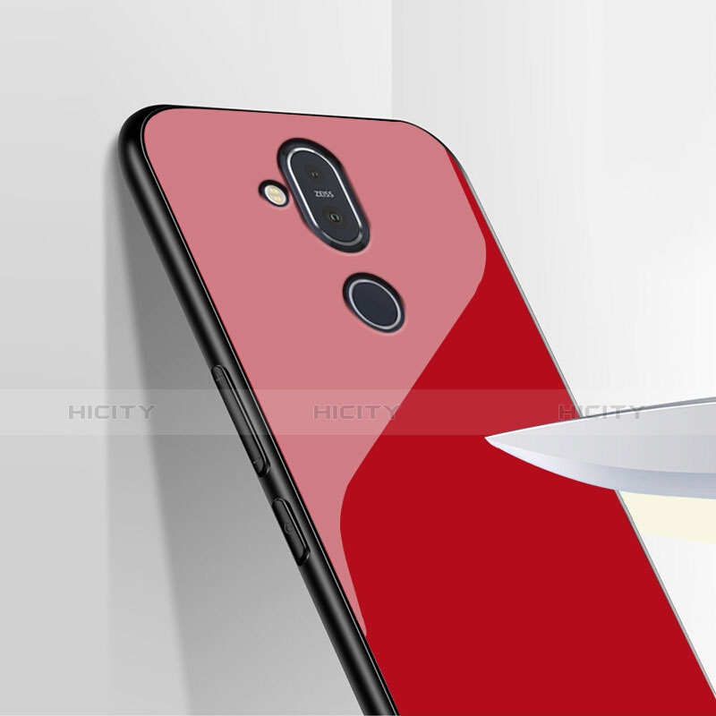 Coque Silicone Souple Miroir pour Nokia 7.1 Plus Rouge Plus