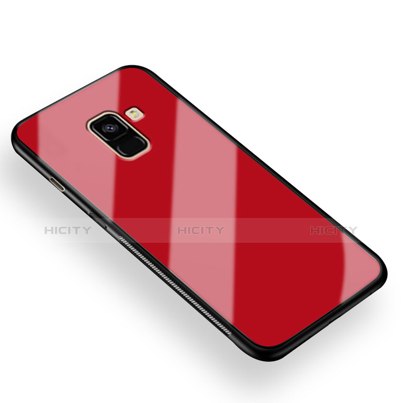 Coque Silicone Souple Miroir pour Samsung Galaxy A8+ A8 Plus (2018) Duos A730F Rouge Plus