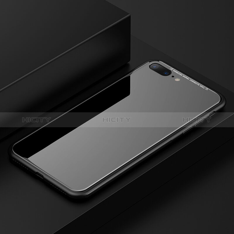 Coque Silicone Souple Miroir R05 pour Apple iPhone 8 Plus Noir Plus