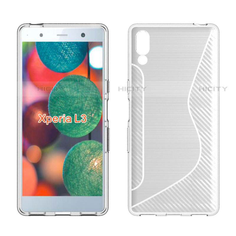 Coque Silicone Souple Transparente Vague S-Line Housse Etui pour Sony Xperia L3 Blanc Plus