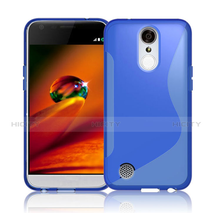 Coque Silicone Souple Transparente Vague S-Line pour LG K10 (2017) Bleu Plus