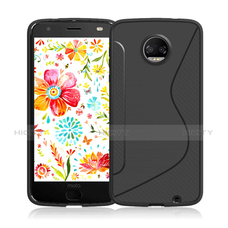 Coque Silicone Souple Transparente Vague S-Line pour Motorola Moto Z2 Force Noir Plus