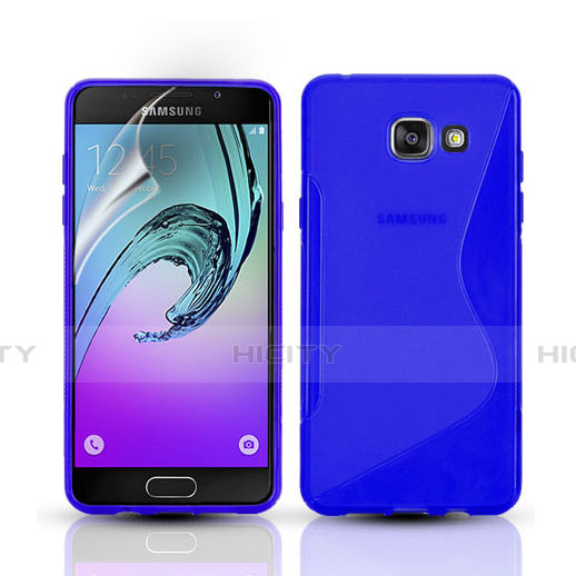 Coque Silicone Souple Transparente Vague S-Line pour Samsung Galaxy A3 (2016) SM-A310F Bleu Plus